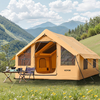 VEVOR Inflatable Tent for Family Camping Tent 5-8 Person Glamping with Hand Pump