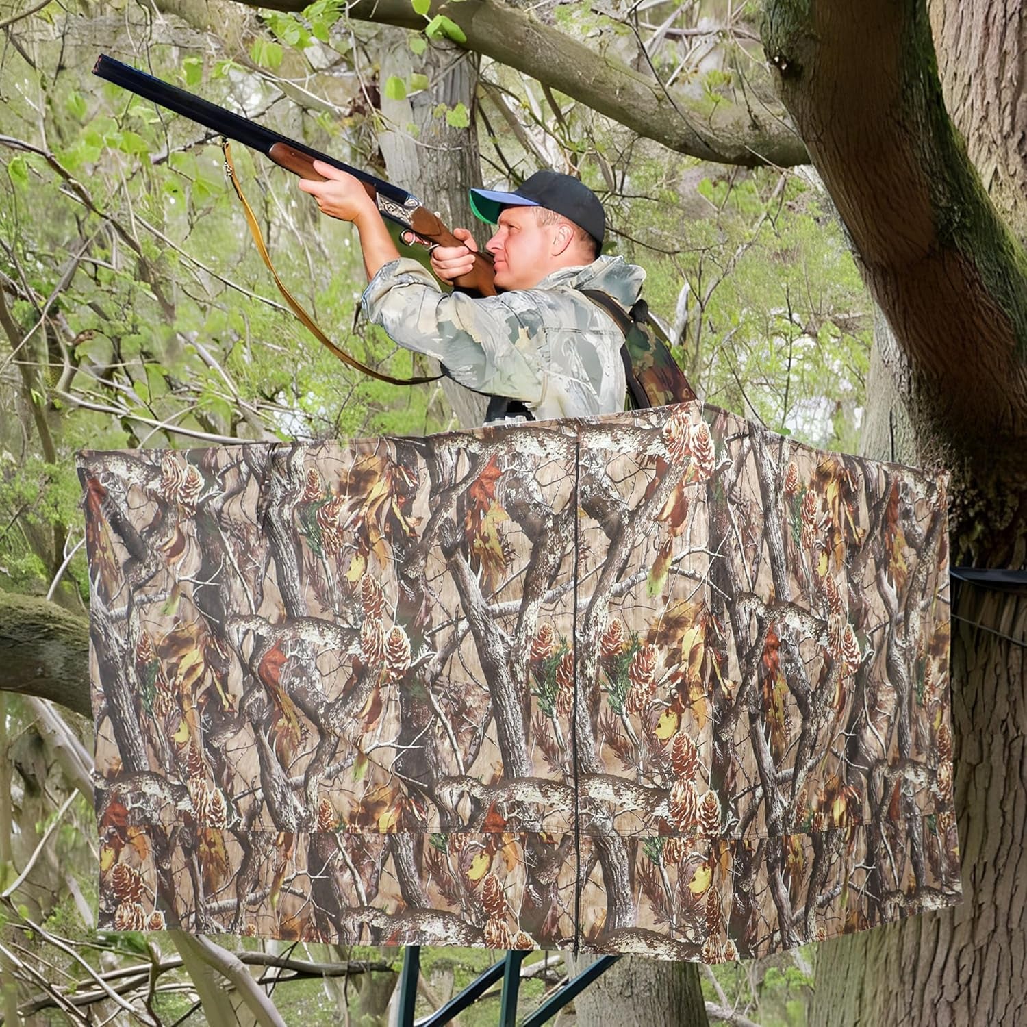 Hunting Tree Stand Blinds Cover Camouflage Universal Tree Stand Blinds Realistic