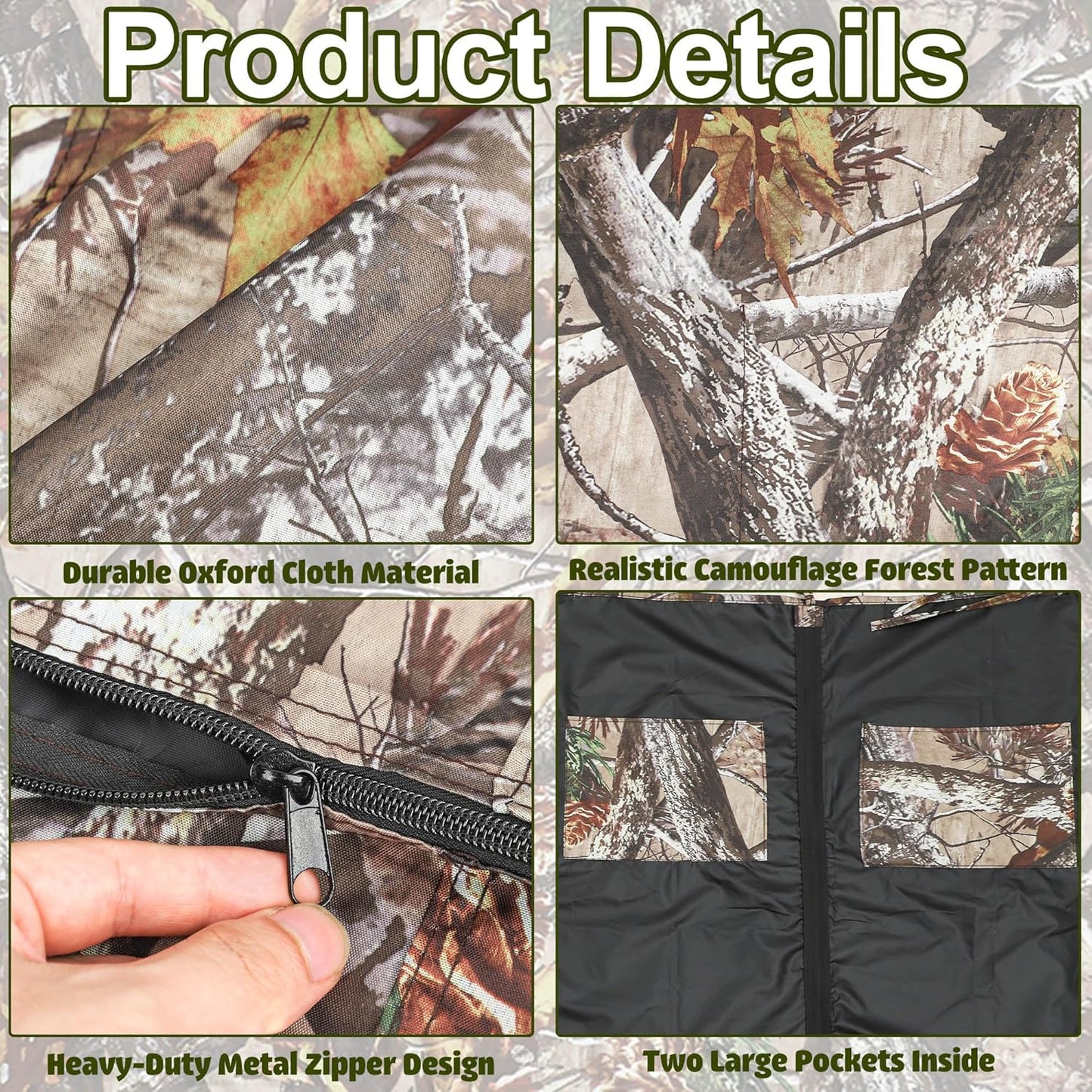 Hunting Tree Stand Blinds Cover Camouflage Universal Tree Stand Blinds Realistic