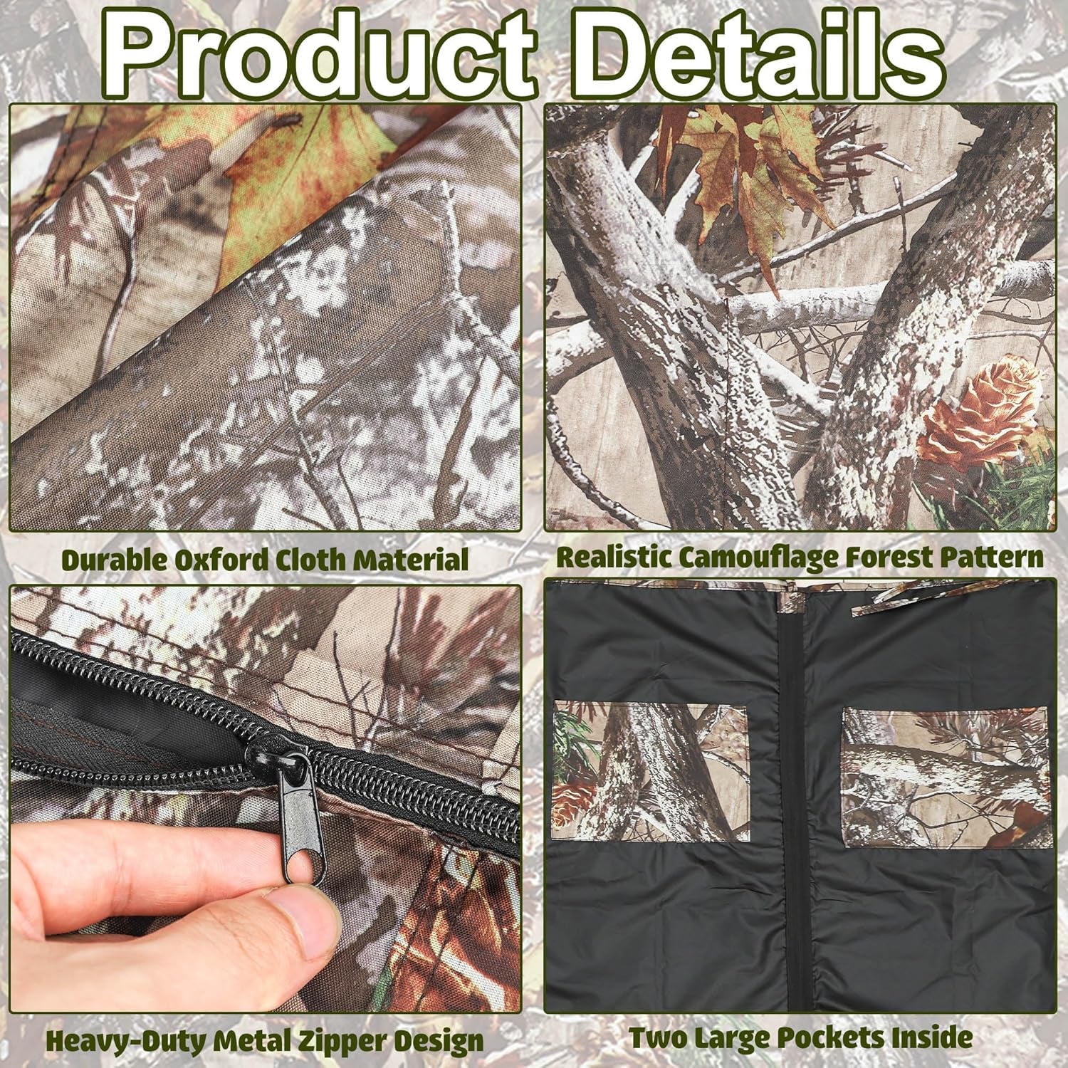 Hunting Tree Stand Blinds Cover Camouflage Universal Tree Stand Blinds Realistic